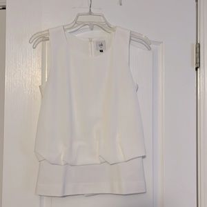 White CAbi sleeveless top